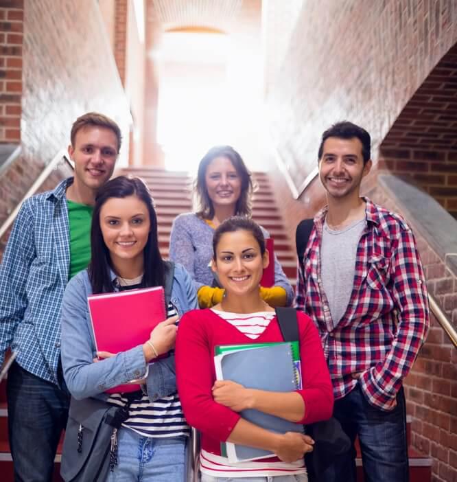 cheerful classmates