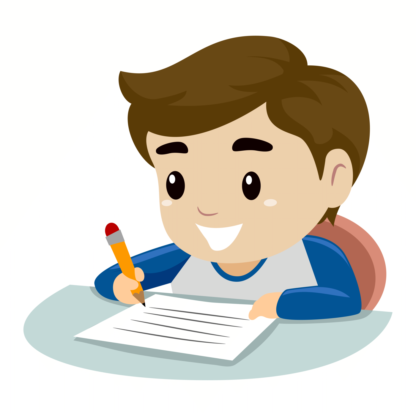 little boy writing